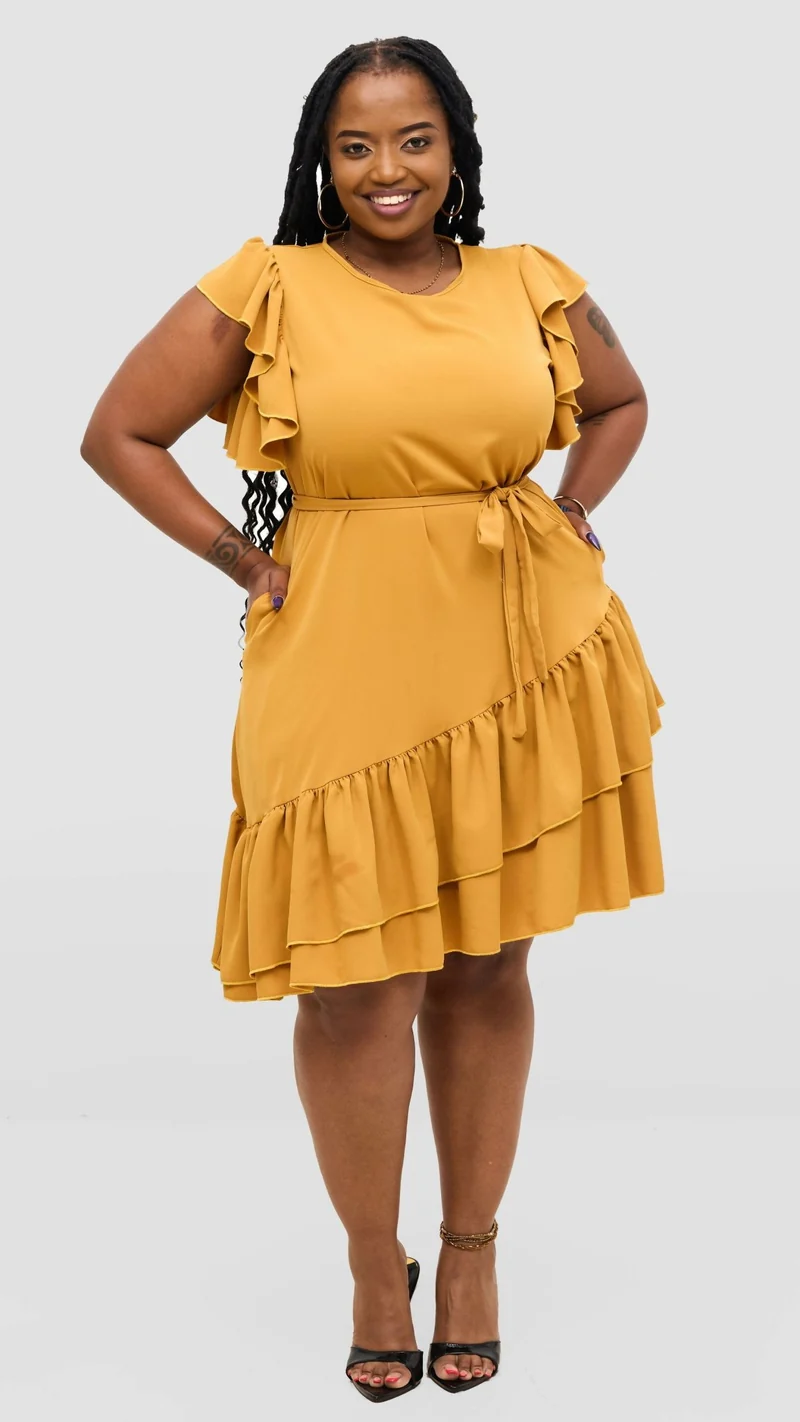Magali Designs Curvy Plus Size Lulu Dress - Mustard