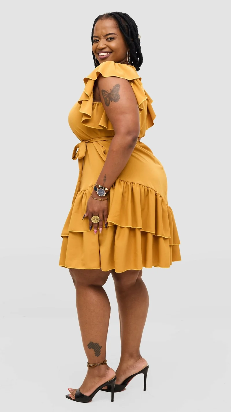 Magali Designs Curvy Plus Size Lulu Dress - Mustard
