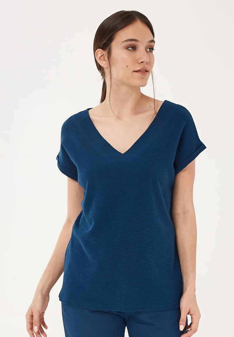 T-Shirt aus Bio-Baumwolle in Jacquard Jersey