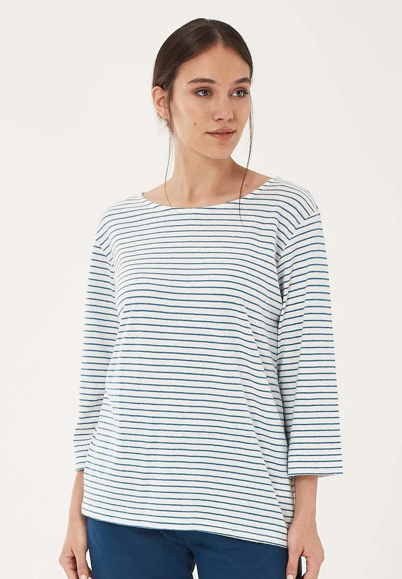 Longsleeve aus Bio-Baumwolle mit Leinen