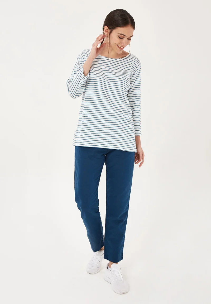 Longsleeve aus Bio-Baumwolle mit Leinen