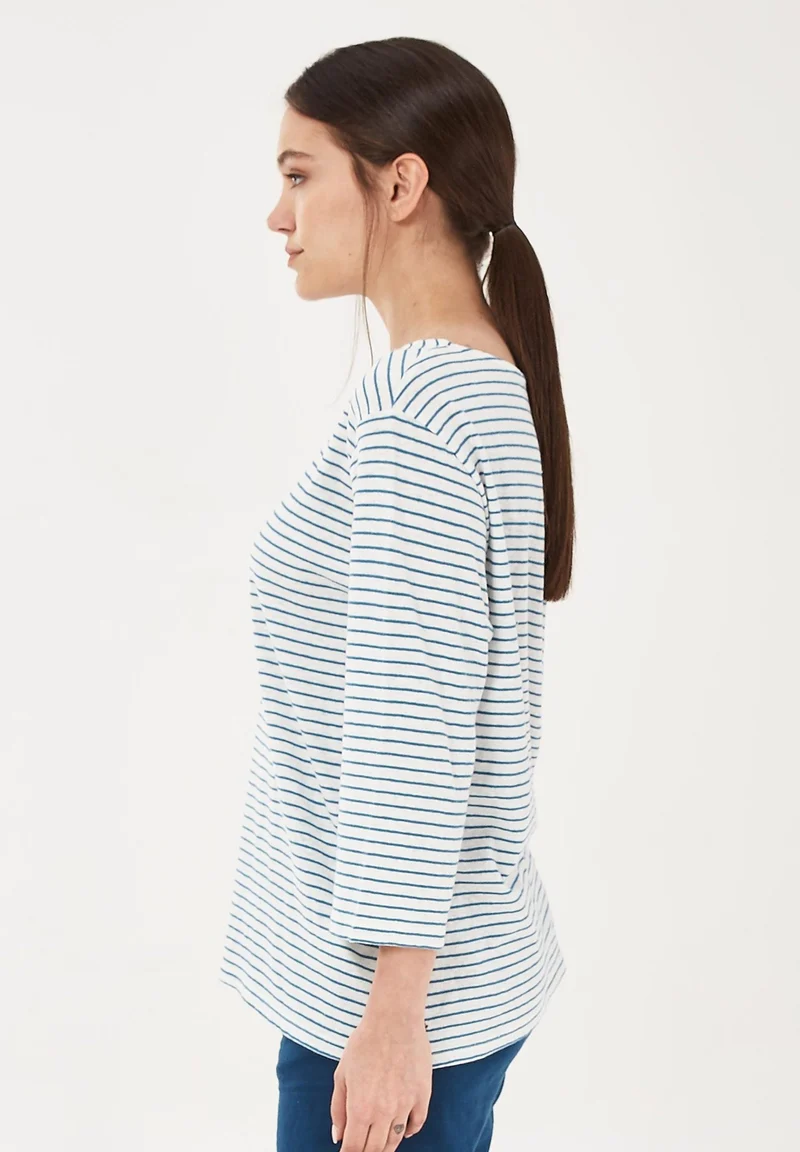 Longsleeve aus Bio-Baumwolle mit Leinen