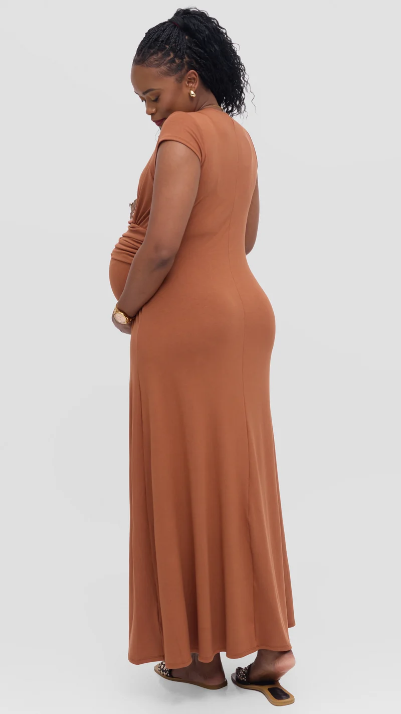 Vivo Anavi Maxi Dress In Jersey - Rust