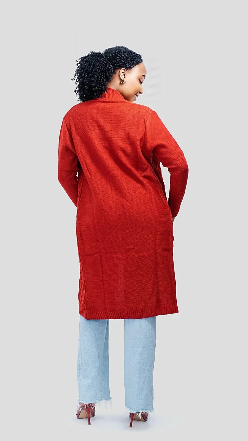 The Fashion Frenzy Waterfall Cardigan - Burnt Orange