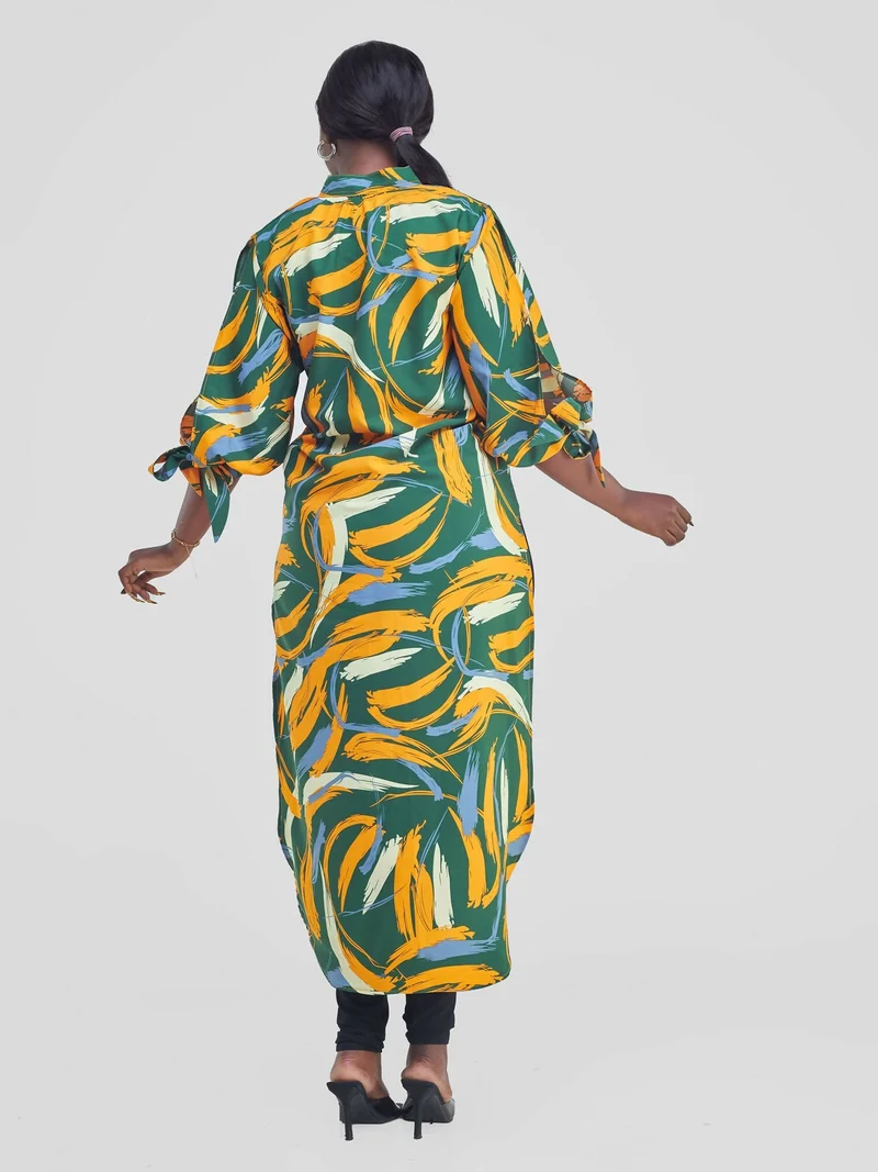 High - Low Citry Kimono - Green