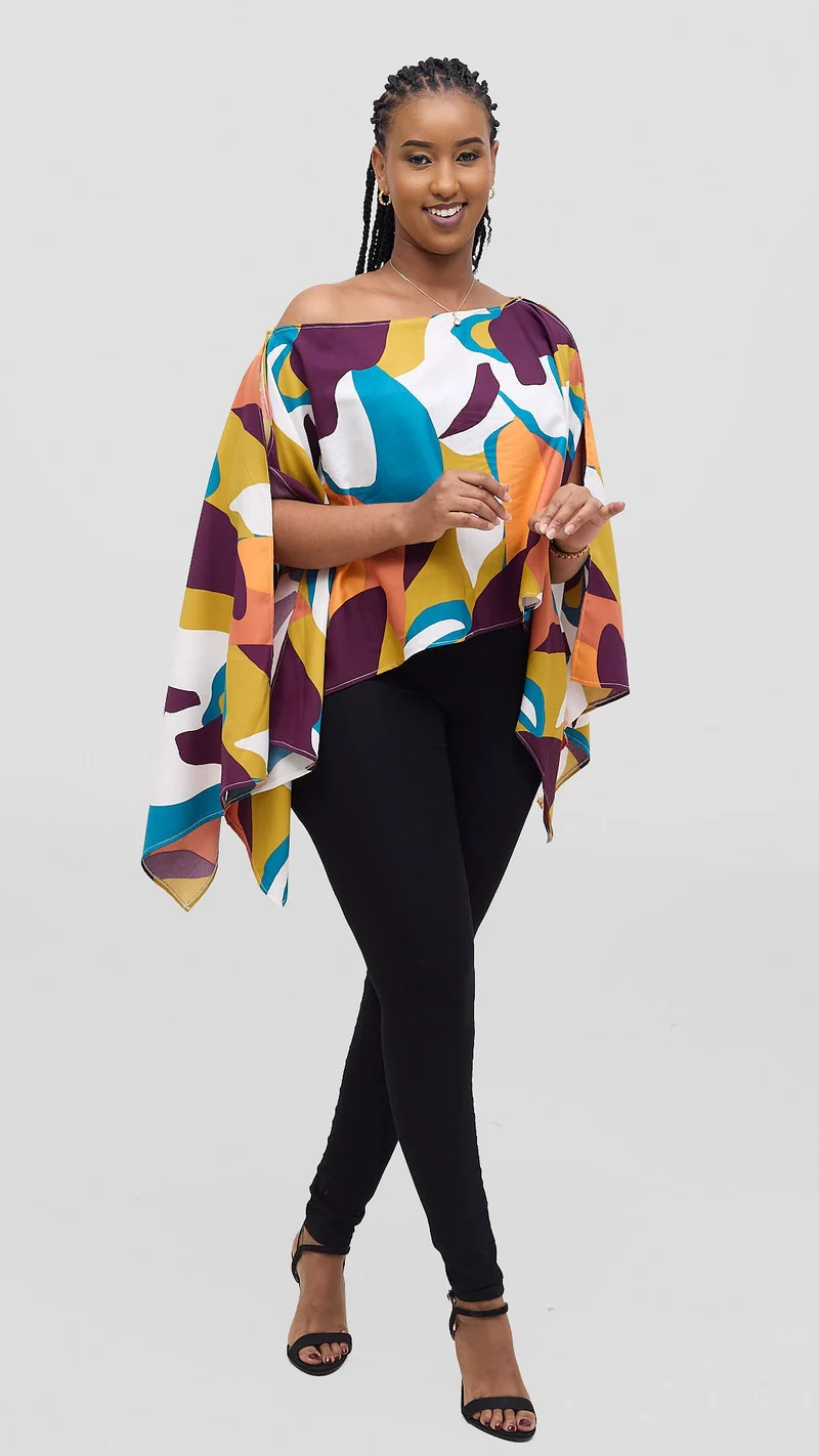 Liliadly Casso Off Shoulder Top - Multicolored