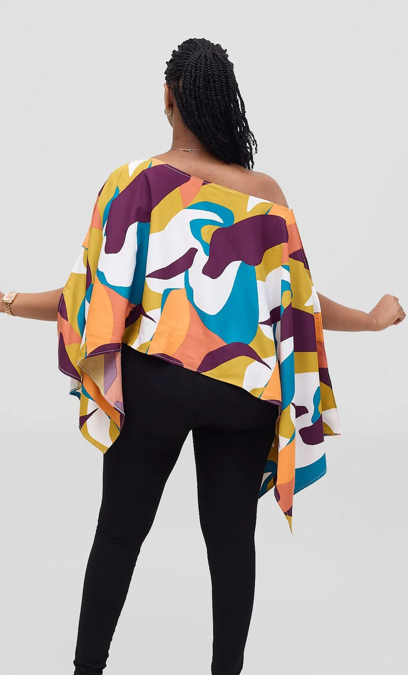 Liliadly Casso Off Shoulder Top - Multicolored