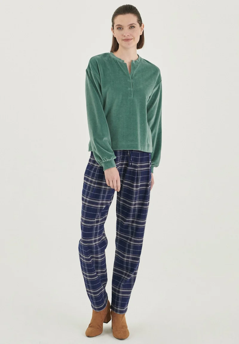 Samtbluse aus Bio-Baumwolle