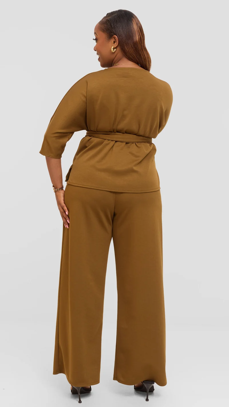 Vivo Front Tie Top in Scuba - Olive