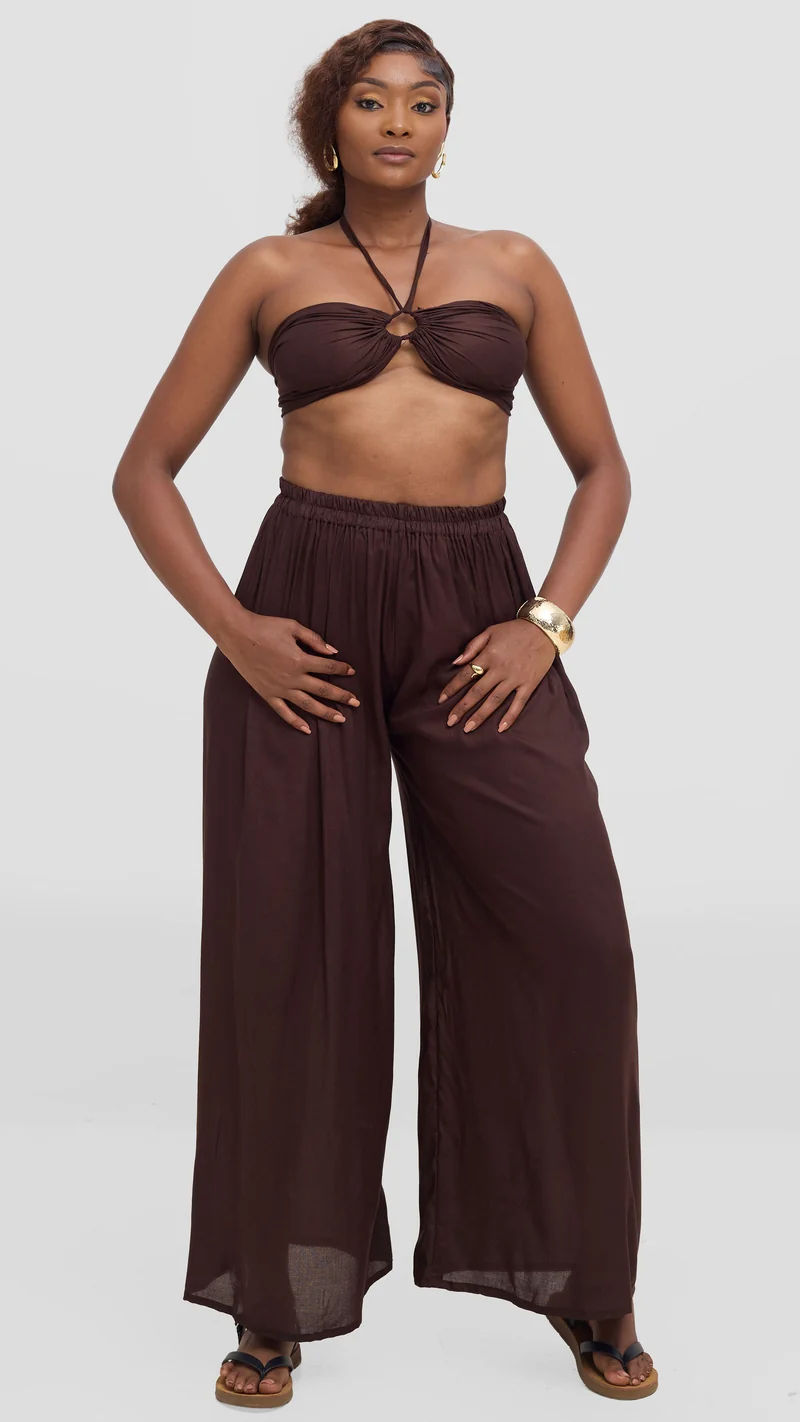 Tamlaki Africa Pant Set - Dark Brown
