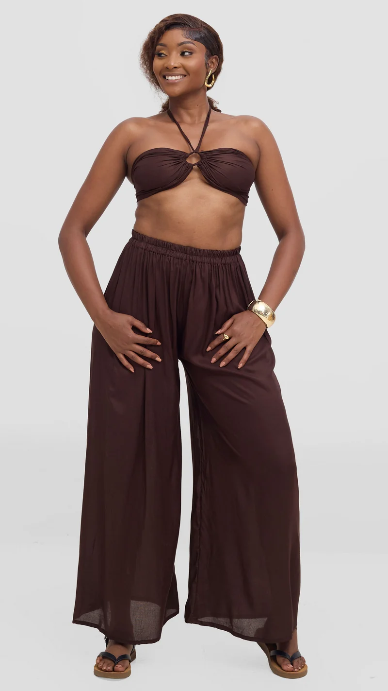 Tamlaki Africa Pant Set - Dark Brown