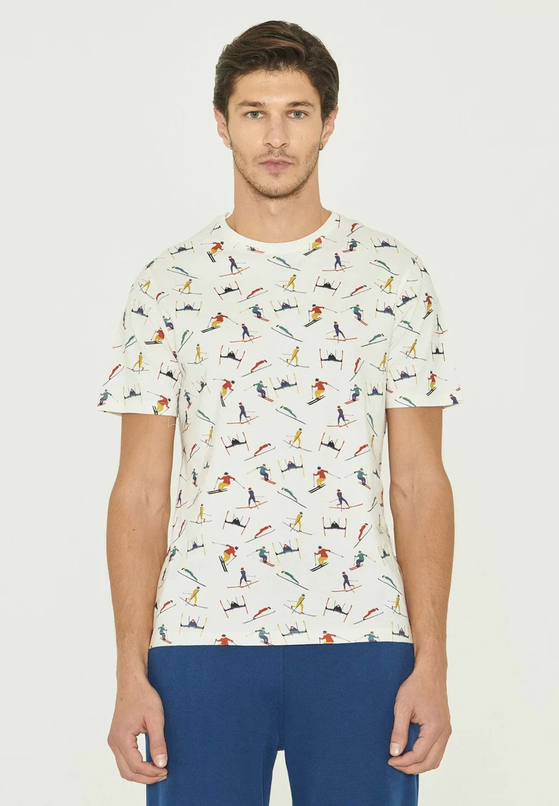 T-Shirt aus Bio-Baumwolle mit Allover-Print