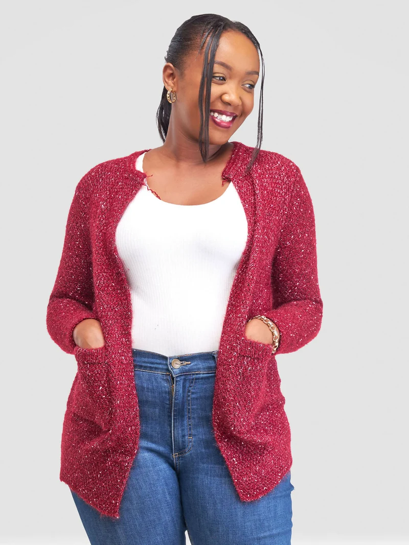 The Fashion Frenzy Waterfall Cardigan - Maroon