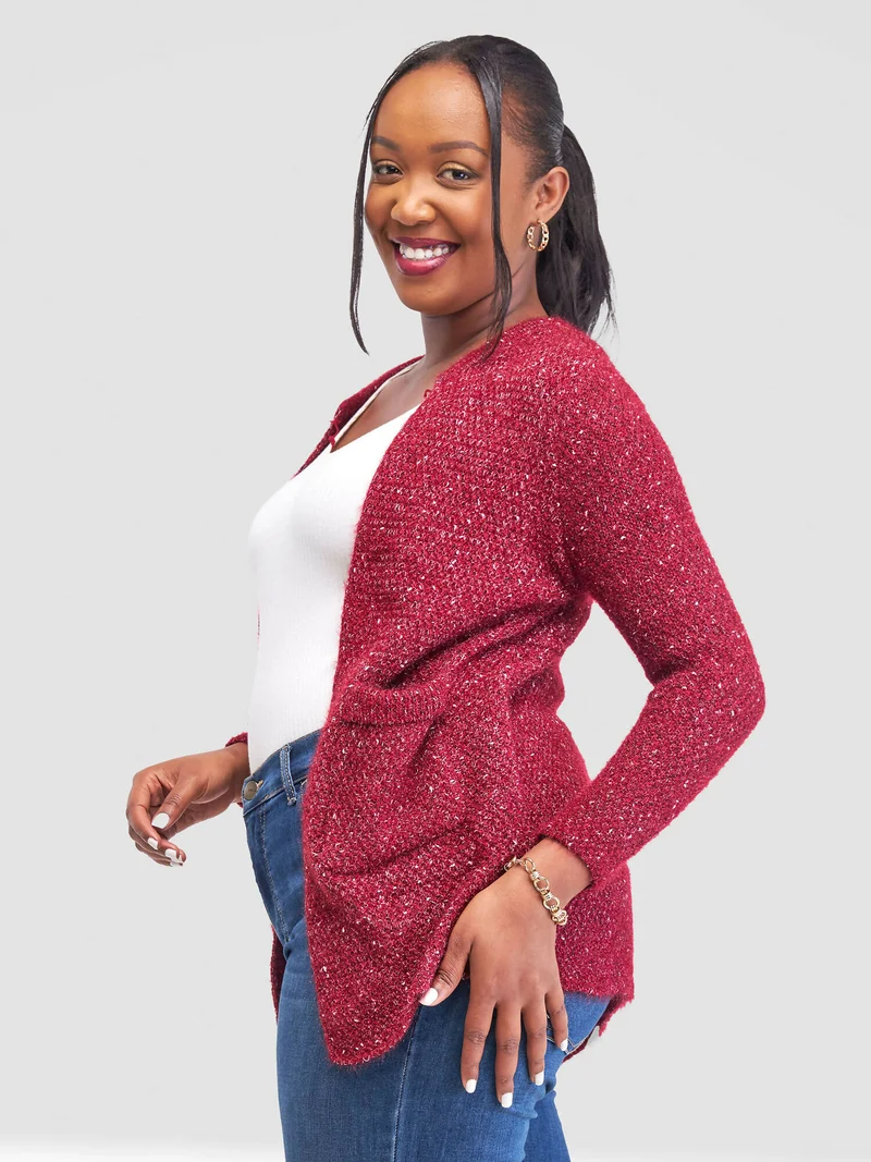 The Fashion Frenzy Waterfall Cardigan - Maroon