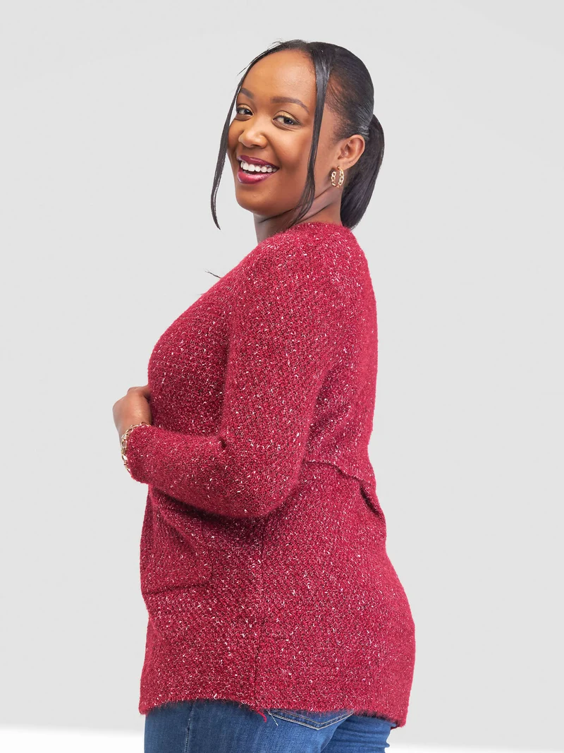 The Fashion Frenzy Waterfall Cardigan - Maroon