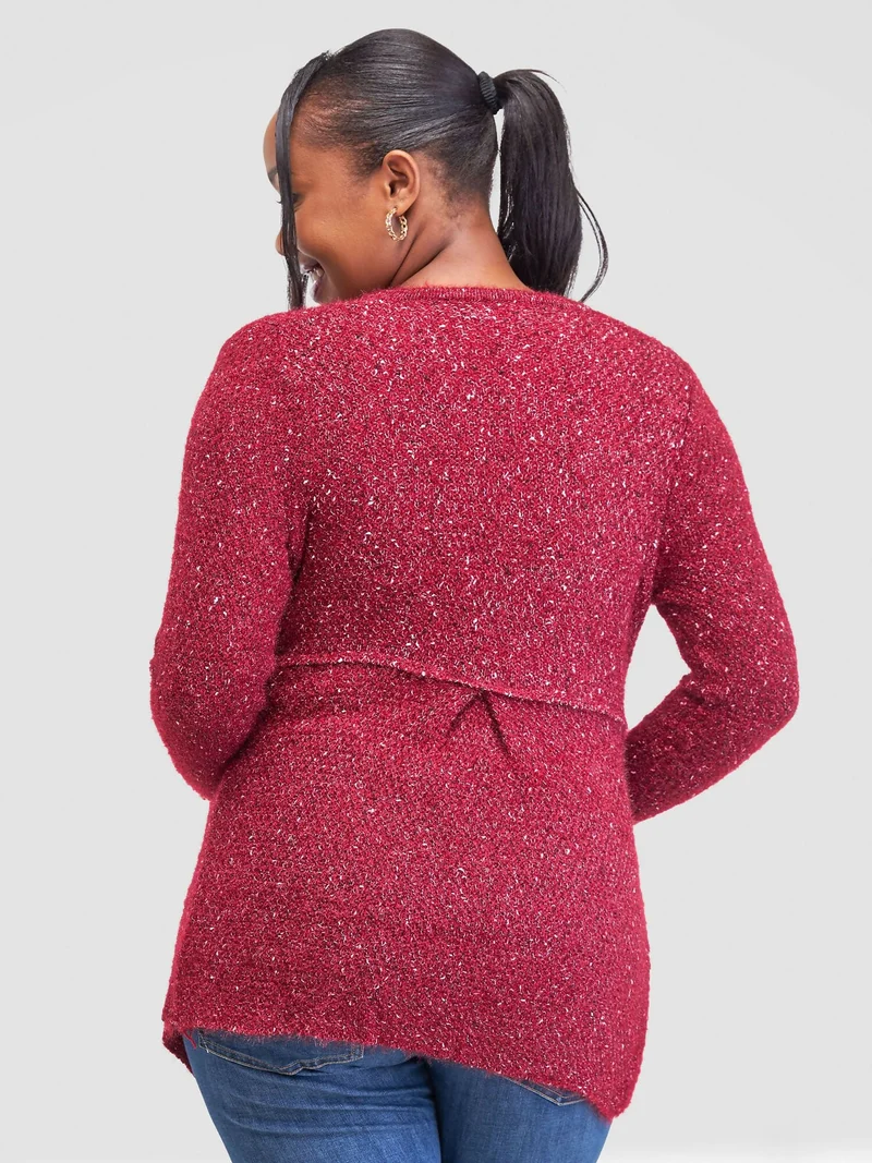 The Fashion Frenzy Waterfall Cardigan - Maroon