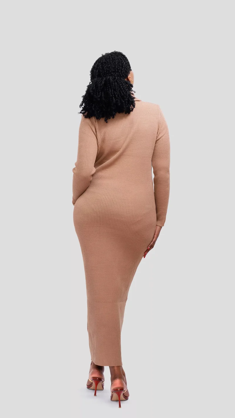 The Fashion Frenzy Pollneck Bodycon - Khaki