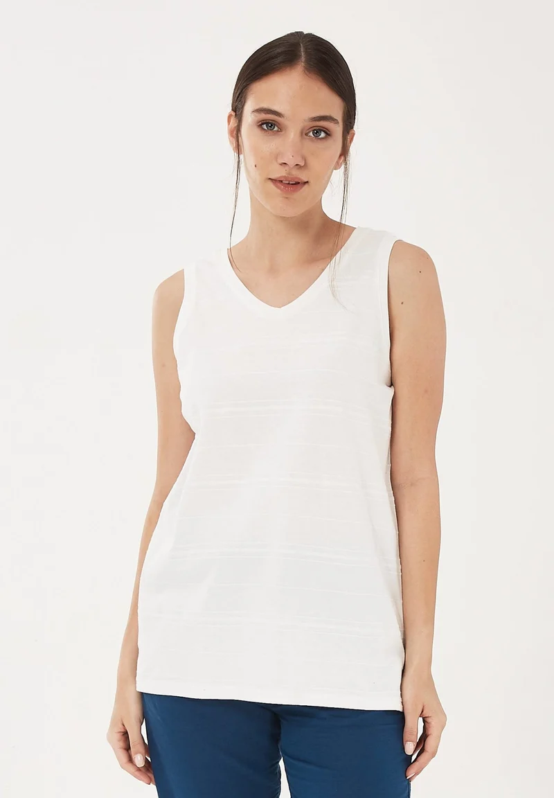 Top aus Bio-Baumwolle in Jacquard Jersey