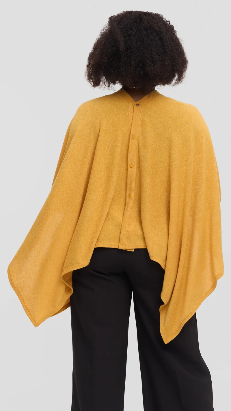 Vivo Multiway Poncho in Sweater - Mustard