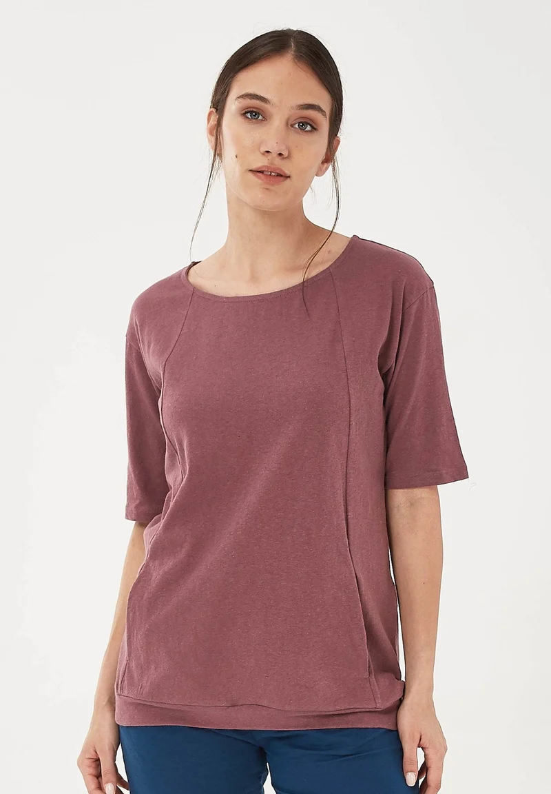 T-Shirt aus Bio-Baumwolle und Leinen