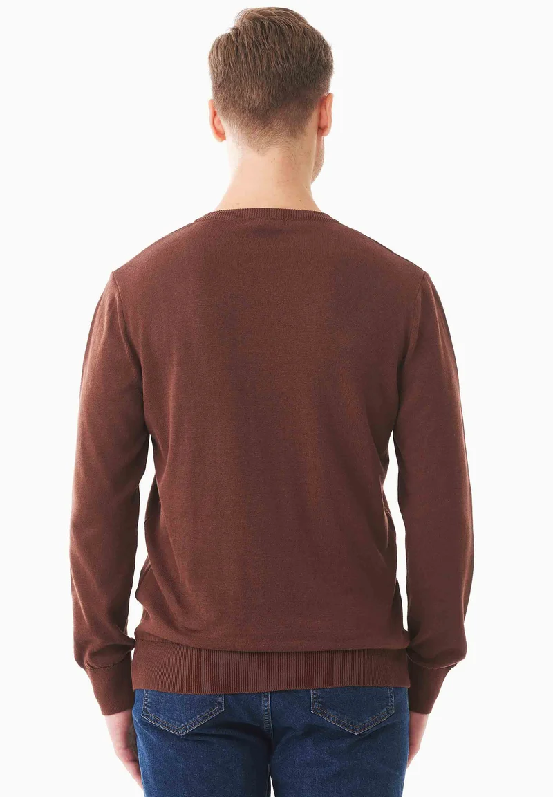Pullover aus Bio-Baumwolle mit V-Ausschnitt