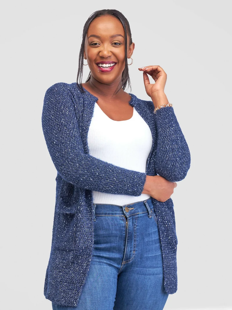 The Fashion Frenzy Waterfall Cardigan - Navy Blue
