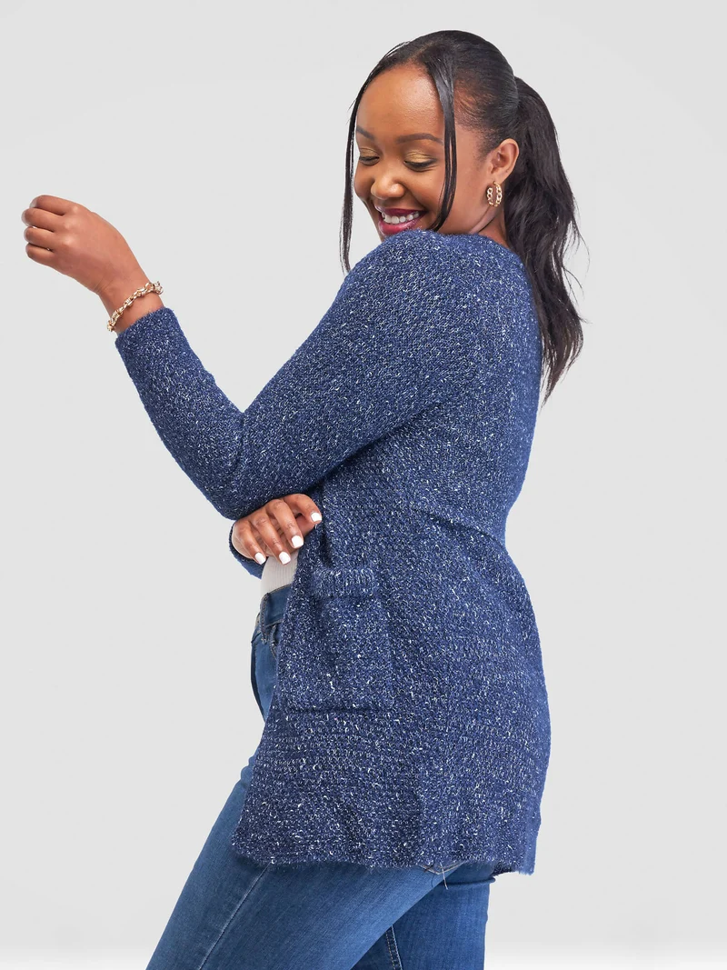 The Fashion Frenzy Waterfall Cardigan - Navy Blue