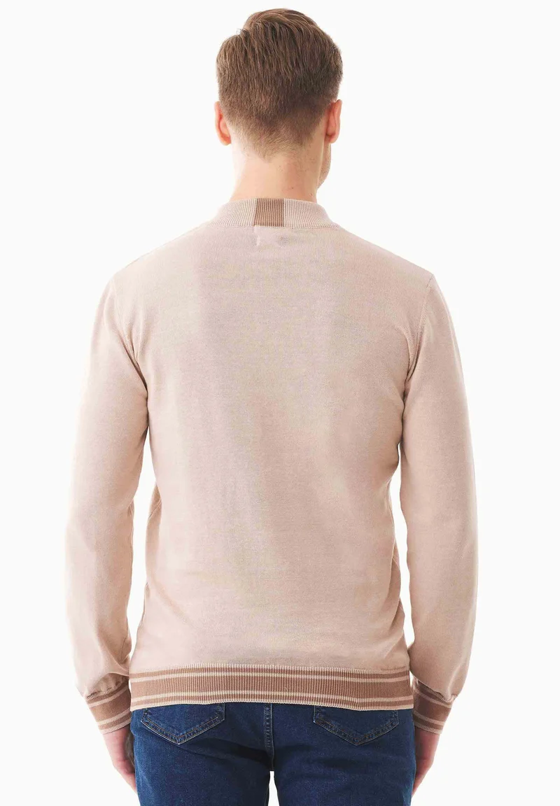 Pullover aus Bio-Baumwolle mit Troyerkragen