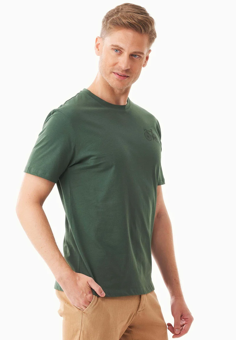 T-Shirt aus Bio-Baumwolle mit Fahrrad-Print