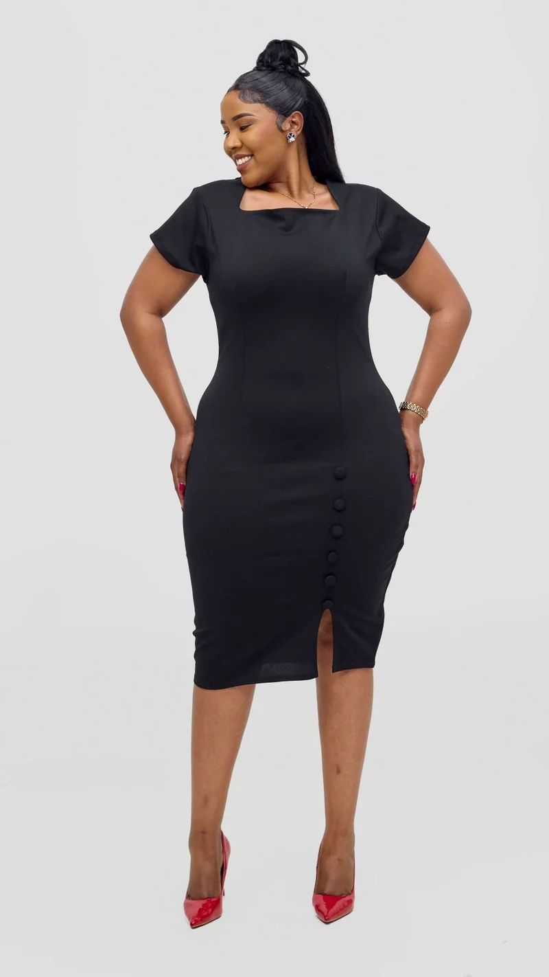 Kakiba Collections Curvy Plus Size Rachael Dress - Black