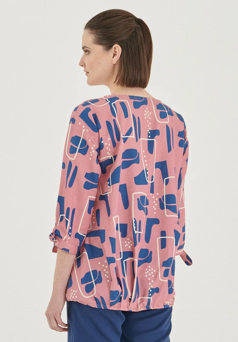 3/4-Arm Bluse aus TENCEL™ Lyocellmit Allover-Print