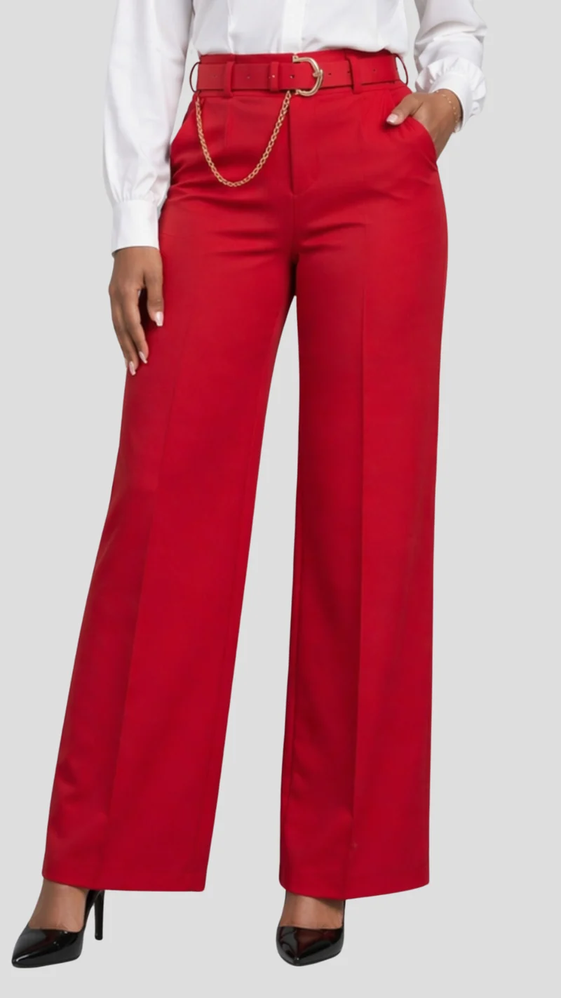 The Fashion Frenzy Flared Trouser - Red