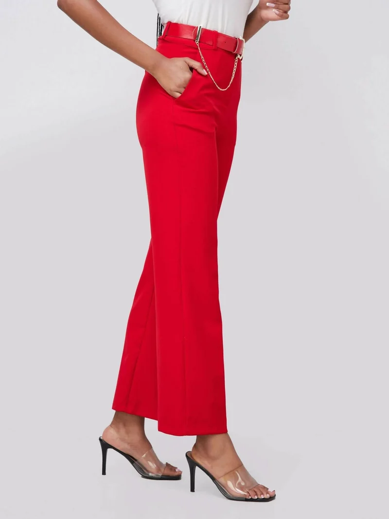 The Fashion Frenzy Flared Trouser - Red