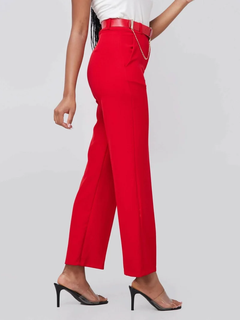 The Fashion Frenzy Flared Trouser - Red