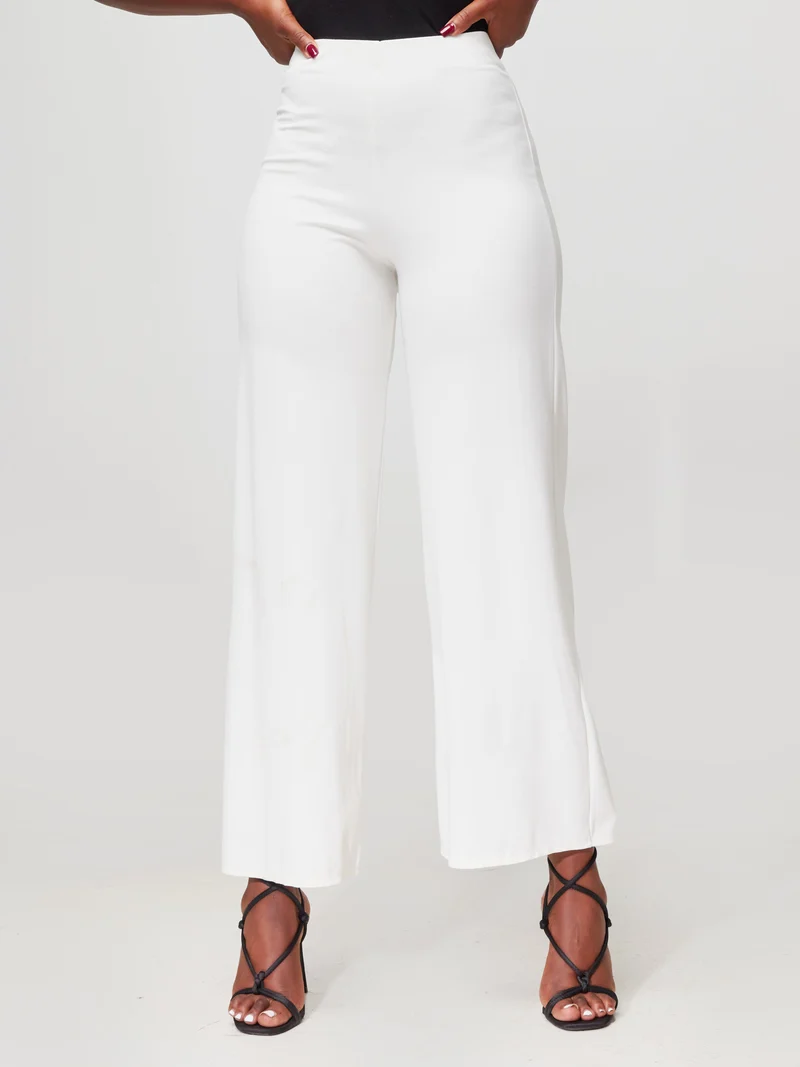 Vivo Upe Wide Leg Pants in Ponte - White