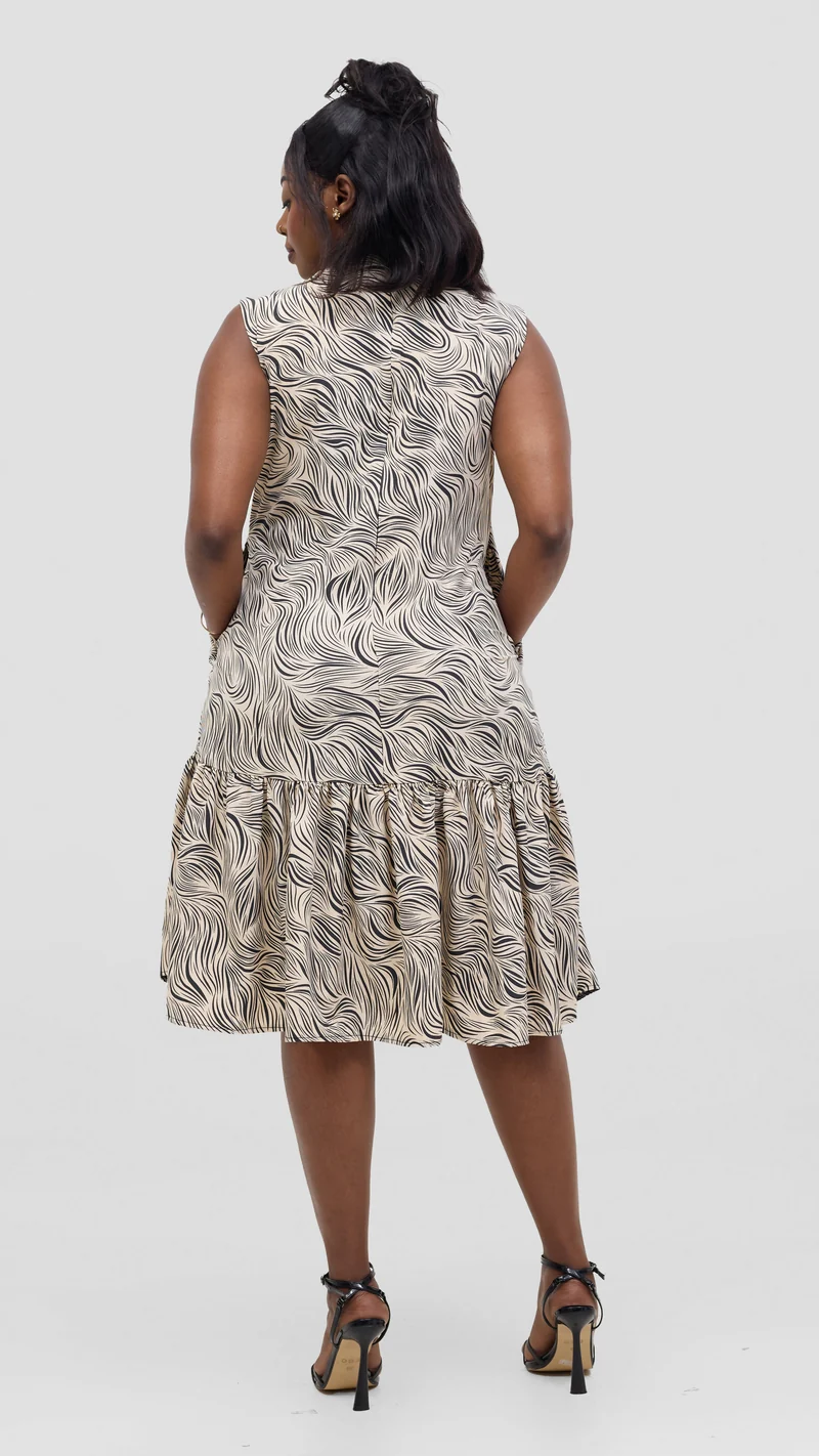 Salok Havilah Swirl Muse Sleeveless Midi Dress - Cream
