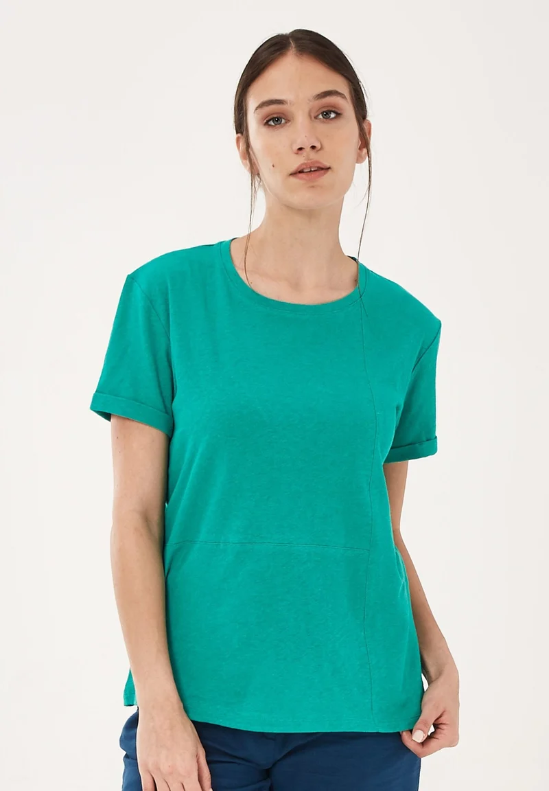 T-Shirt aus Bio-Baumwolle und Leinen