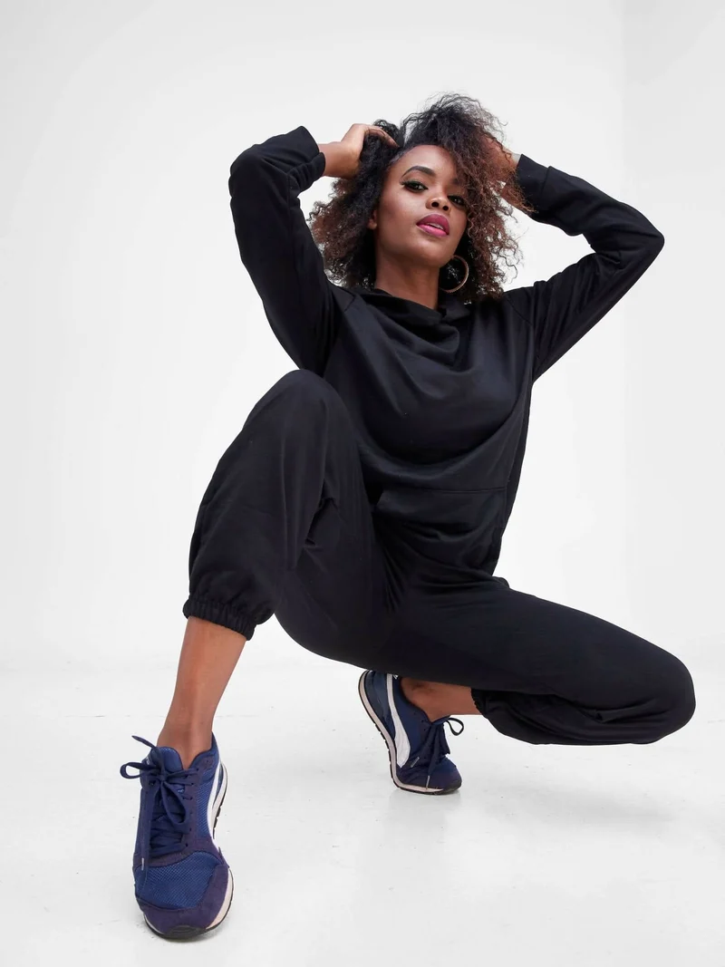 The Fashion Frenzy Track Suit - Black