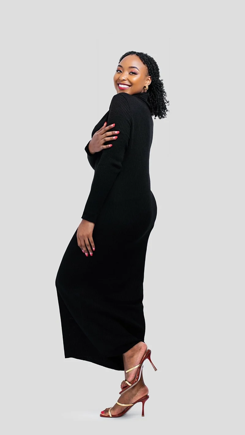 The Fashion Frenzy Pollneck Bodycon - Black