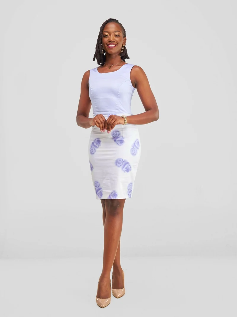 The Fashion Frenzy Pencil Dress - Purple Print