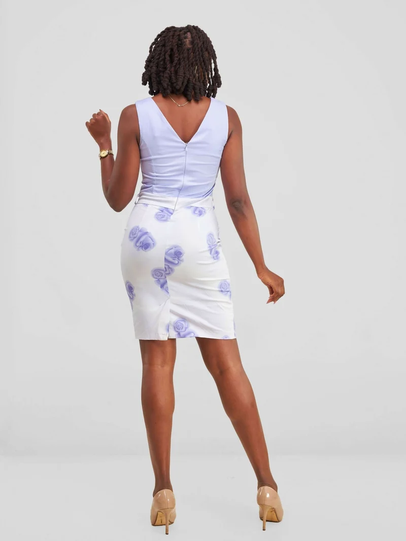 The Fashion Frenzy Pencil Dress - Purple Print
