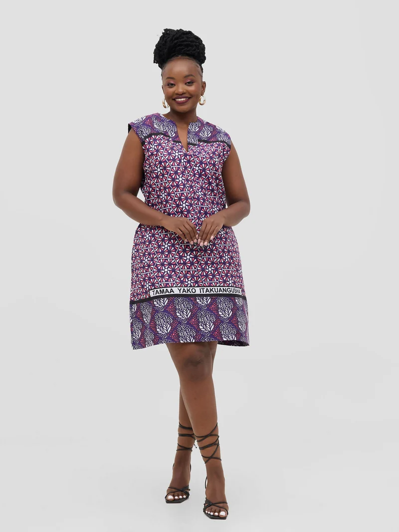 Leso Shift Dress - Purple Hive