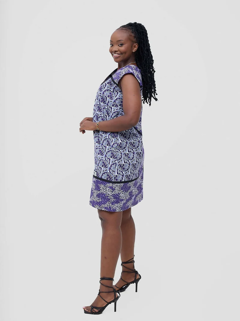 Leso Shift Dress - Purple Lilly