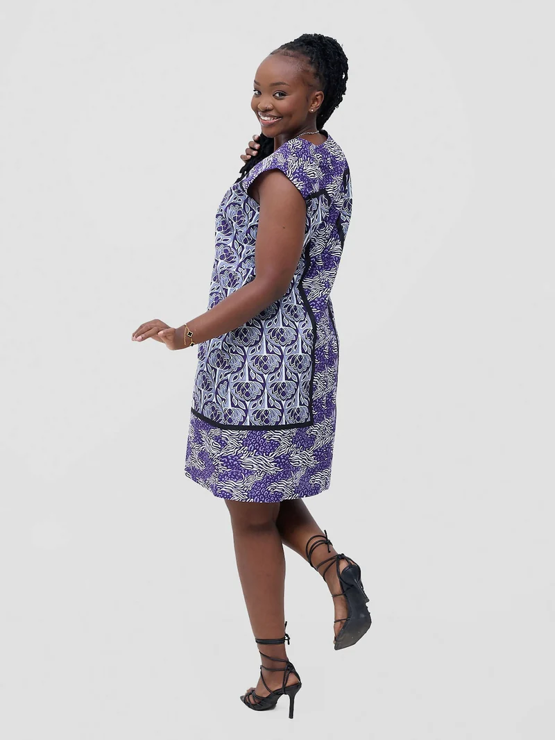 Leso Shift Dress - Purple Lilly