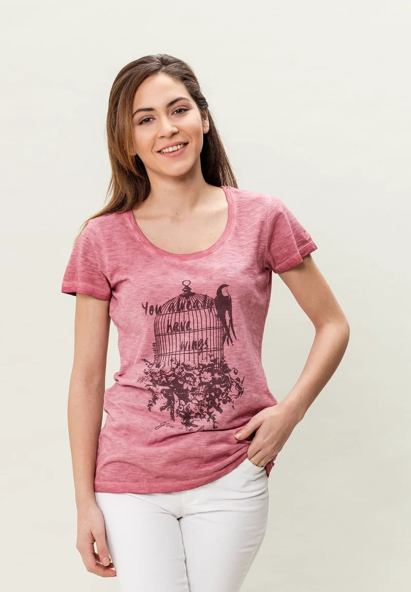 T-Shirt aus Bio-Baumwolle mit Cold Pigment Dye-Effekt