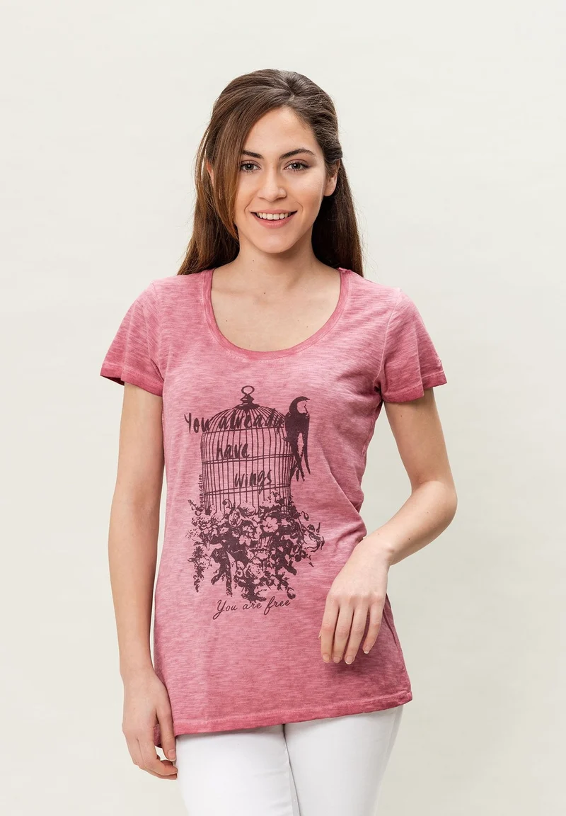 T-Shirt aus Bio-Baumwolle mit Cold Pigment Dye-Effekt