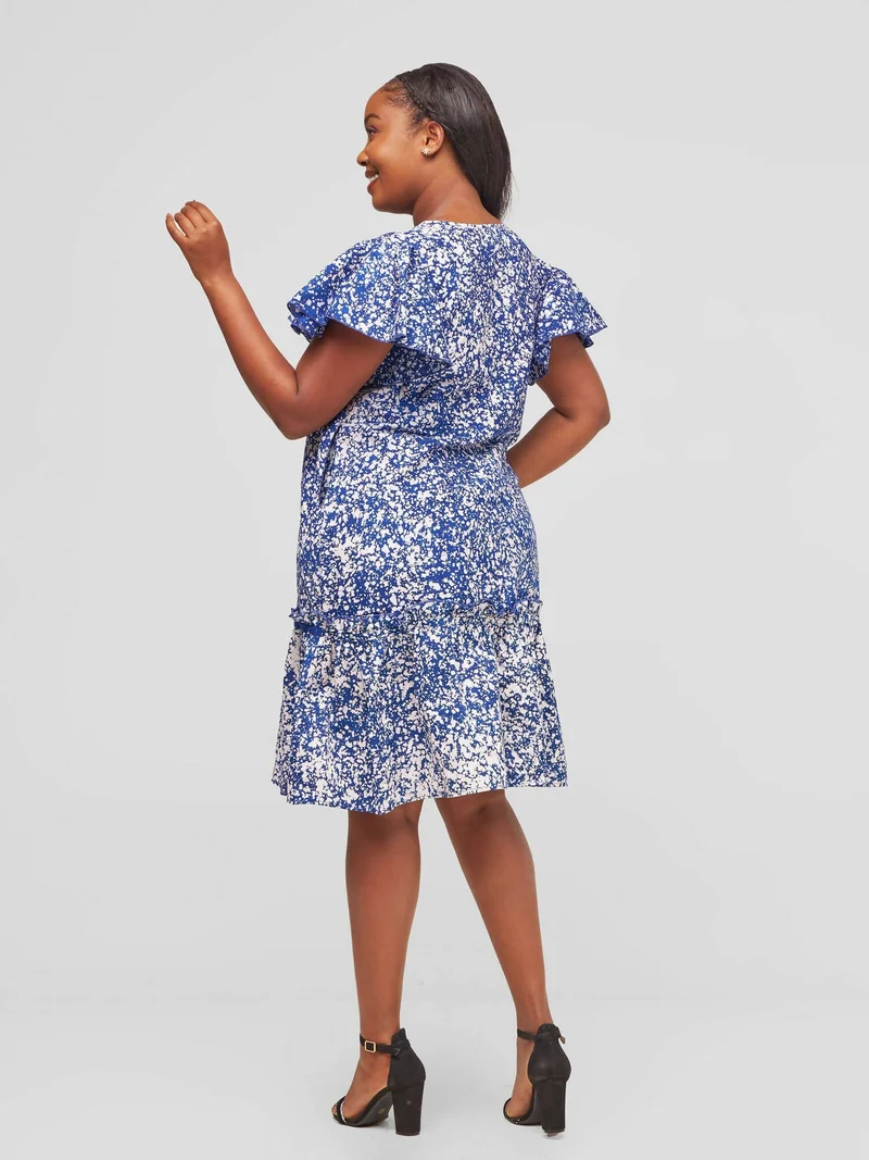 Prints Dotted Shift Dress - Blue