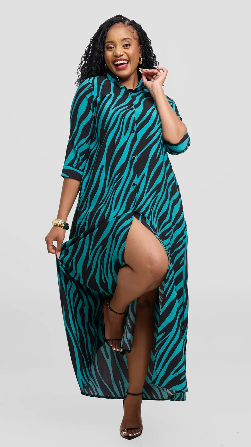 Liliadly Jungle Zibra Dress - Green