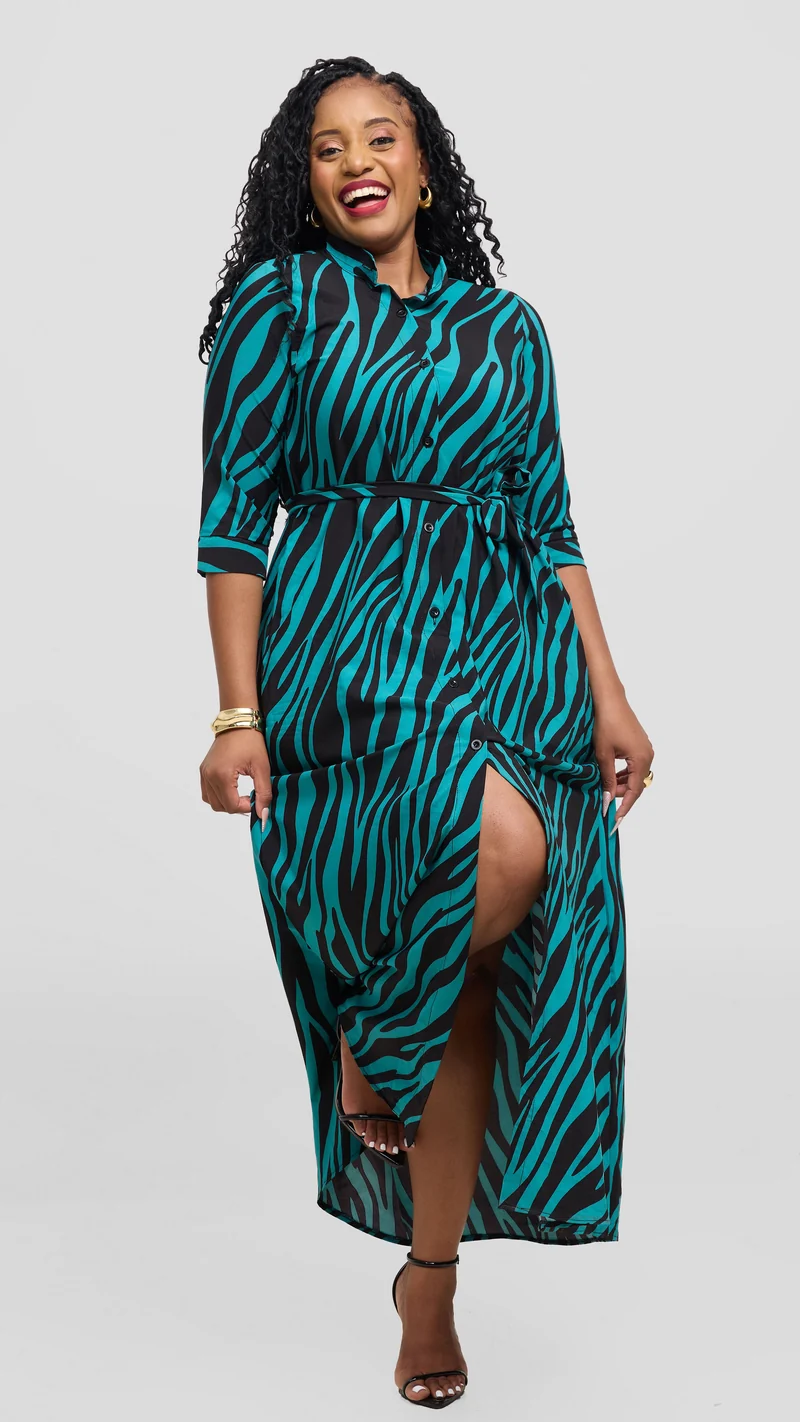 Liliadly Jungle Zibra Dress - Green