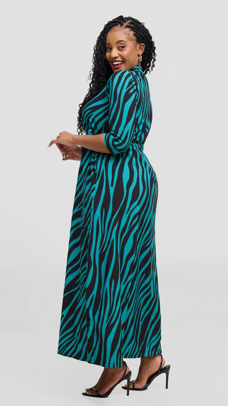 Liliadly Jungle Zibra Dress - Green